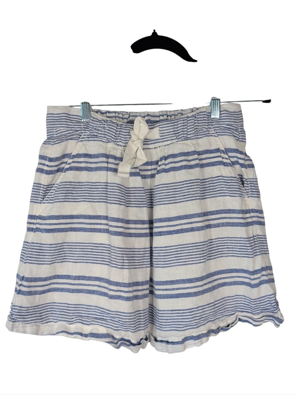 J. Crew White and Blue Striped Drawstring Shorts - Picture 2 of 9